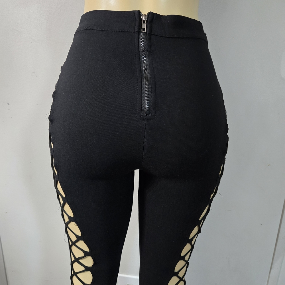 Fashion Nova Black Crisscross Leggings - Picture 8 of 17